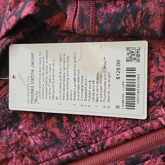 Lululemon Define jacket,NWT, size 0 - Picture 4 of 4